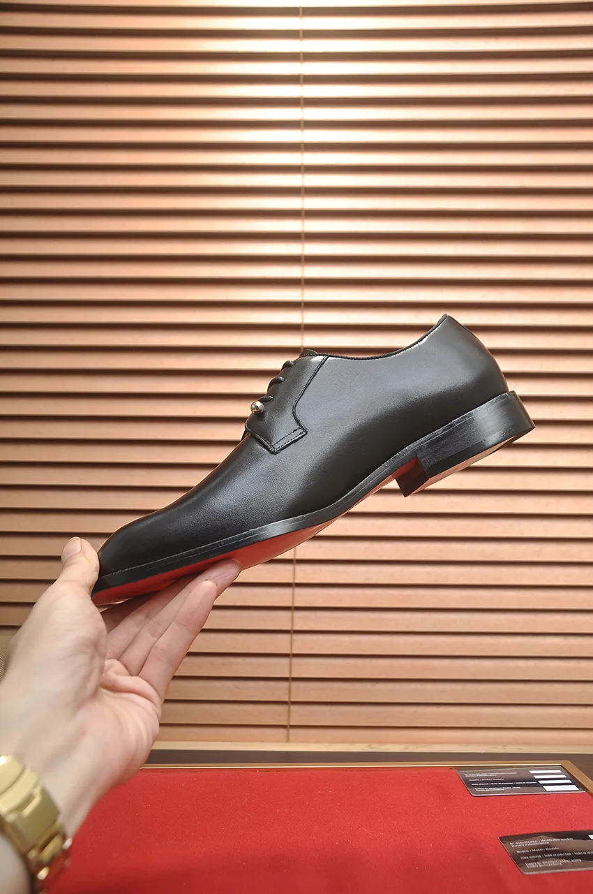 Men's shoes 💰620💶 [Chrstian Loubotin] Red-soled shoes 💋Original mold opening, the highest version on the market, purely handmade ➕Imported cowhide uppers, first-layer water-dyed cowhide lining! Original EU high-gloss outsole. 38 to 45 (45 customized)